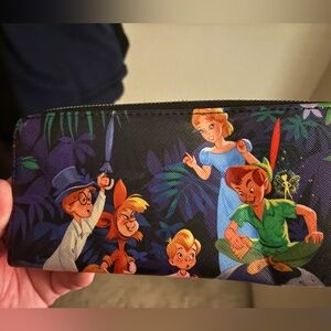 Loungefly Peter Pan Character Print Wallet - Black, Green, Blue, Purple